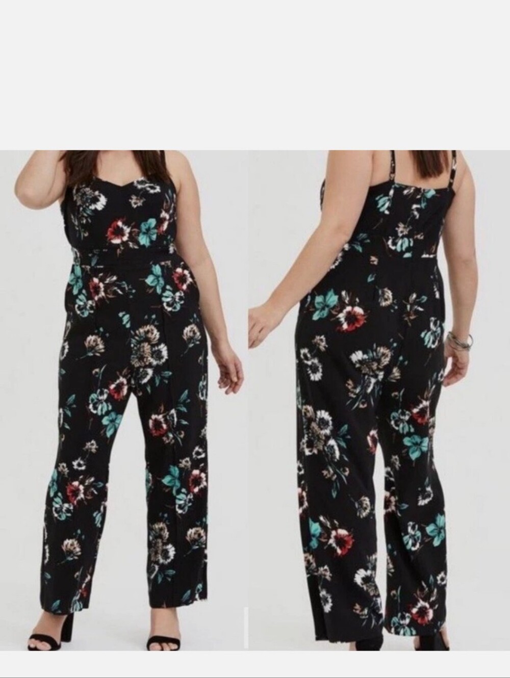 TORRID Black Floral Wide Leg Jumpsuit - Women's Size 16 🆕